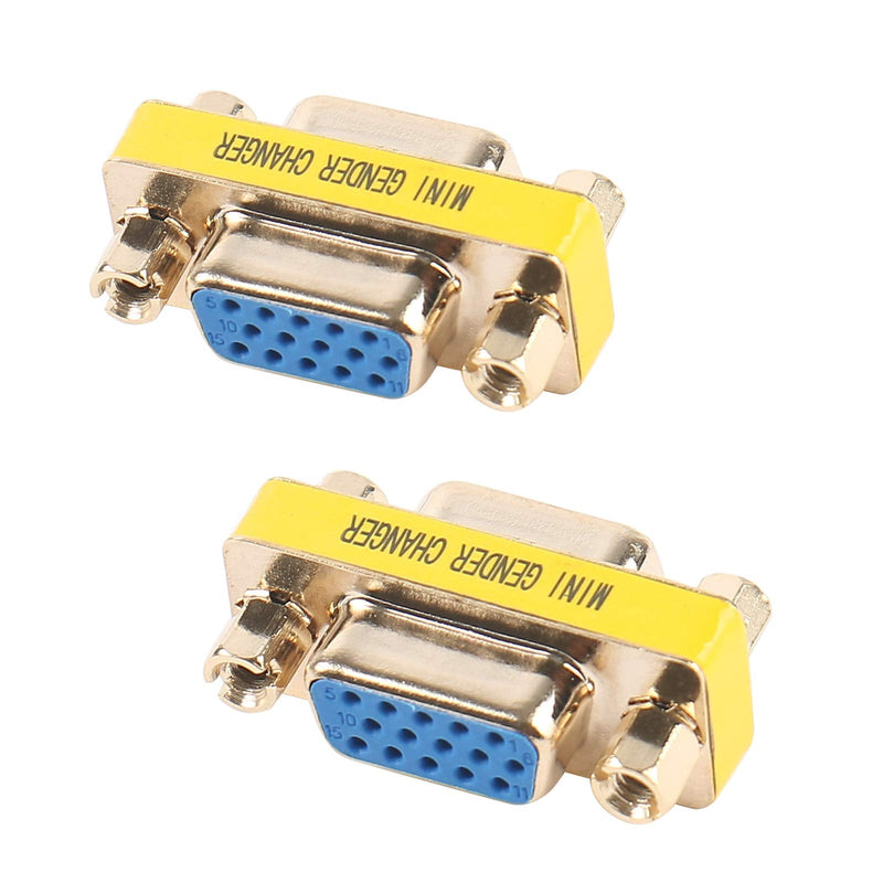 VGA Coupler, Benfei 2-Pack VGA/SVGA Adapter HD15 Female to Female Gender with Gold-Plated Cord