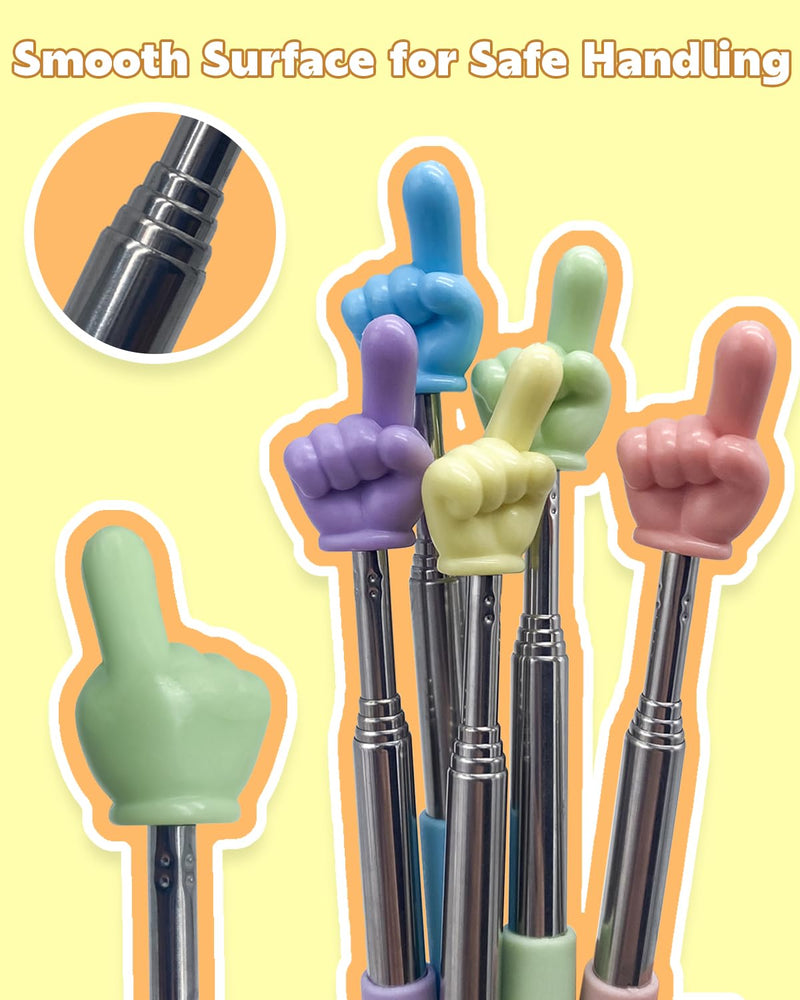[AUSTRALIA] - Retractable Teacher Pointer for Classroom Kids Reading, Dumero Extendable Finger Pointer Stick for School, Collapsible Finger Pointing Stick, Long Telescoping Hand Pointer, -3 Pack: Blue, Pink, Purple 3 Pack: Blue, Pink, Purple 
