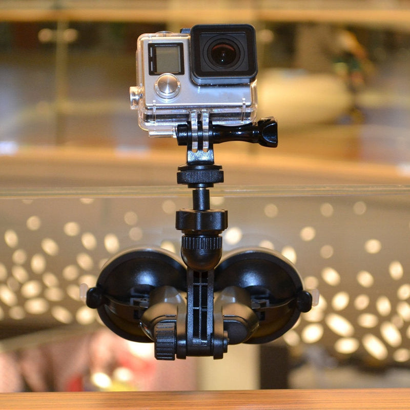 [AUSTRALIA] - Smatree Double Suction Cup Mount, Car Mount Compatible for Gopro Hero 10/9/8/7/Max/6/5/4/3+/3, AKASO, DJI OSMO Action Camera, Greater Suction Power, Pefect for Car Windshield and Window（Updated Version） 