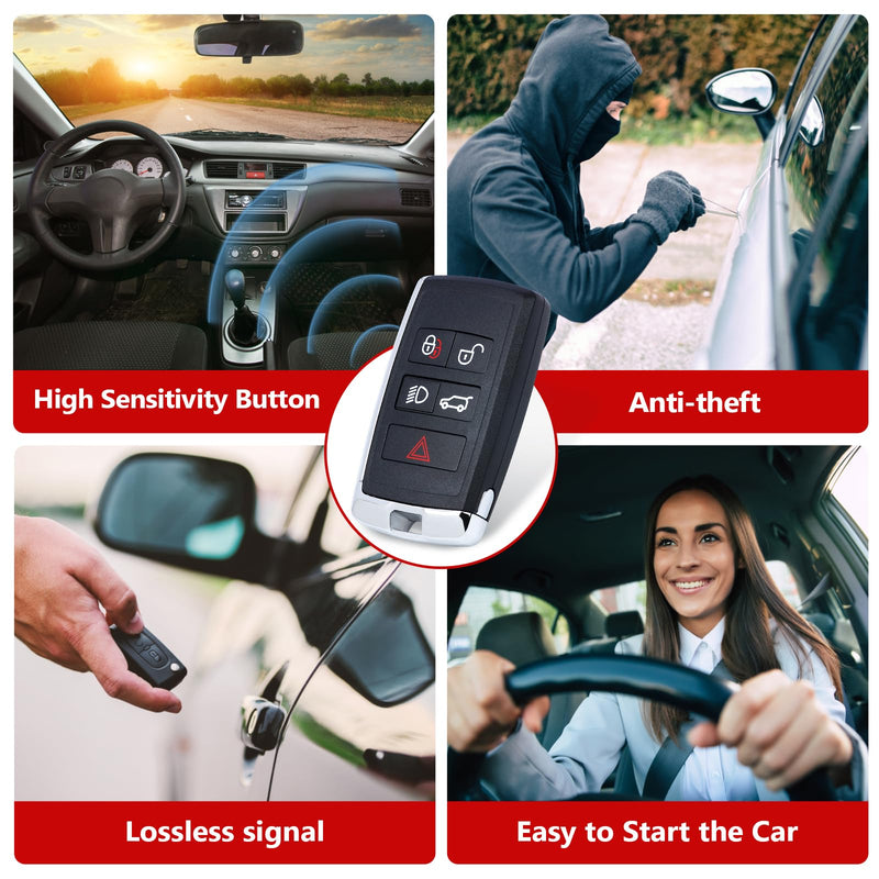 Aichiyu Smart Remote Key Fob Replacement 5 Buttons 315Mhz for Land Rover Discovery Range Rover Sport Evoque 2018 2019 2020 2021 2022 2023 FCC ID: KOBJXF18A, P/N: JK52-15K601-AF/AG/AA/CF/CG