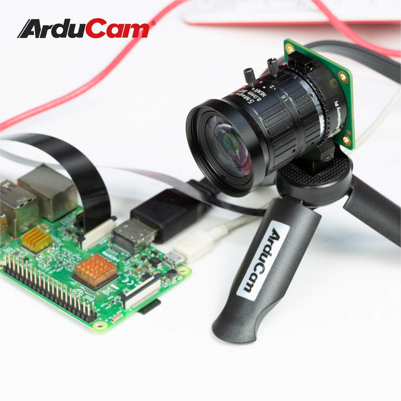 Arducam C-Mount Lens for Raspberry Pi HQ Camera, 8mm Focal Length with Manual Focus and Adjustable Aperture 8mm C-Mount Lens