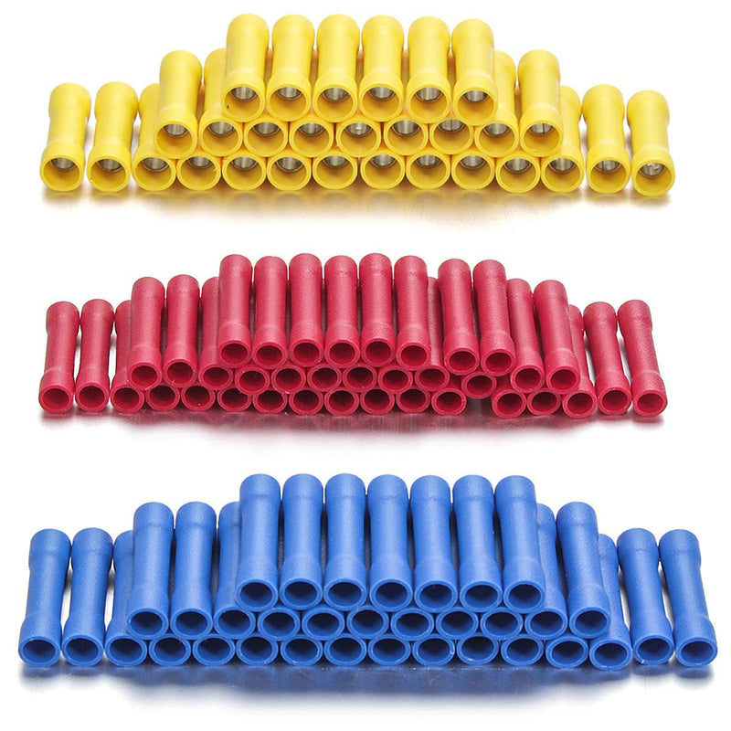 Qibaok 300 PCS Butt Splice Crimp Connectors Insulated Electrical Straight Wire Terminal Connectors 10-22AWG 1