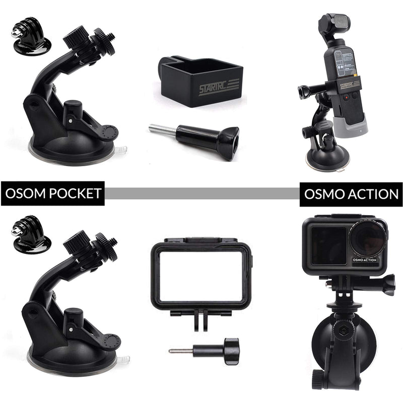 STARTRC Pocket 2 Suction Cup Mount,Full 360 Rotation Car Mount for DJI Pocket 2/Osmo Pocket/Osmo Action 2 Camera Accessories