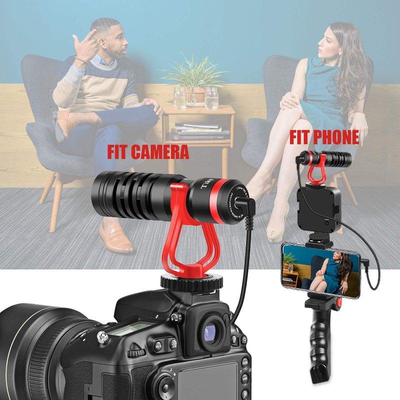 Video Microphone,Tikysky M-2 Camera Microphone Phone Mic for Smartphone iPhone DSLR Canon Nikon Sony Panasonic Fuji