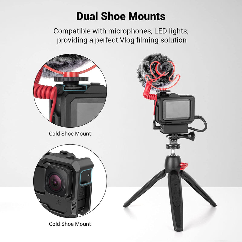 [AUSTRALIA] - SmallRig HERO10 Black Cage/HERO9 Cage for GoPro with 2 Cold Shoe Mounts for Mic and Led Video Light for GoPro HERO9 Black 3083 