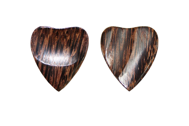 PICKMANN Sculpted Heart Style Exotic Sampler Guitar Picks Plectrums Value Pack for Bass/Acoustic/Electric & Gypsy Jazz Guitar Made from Padauk, Bone, Ebony, Horn, Tamarind & Haldu