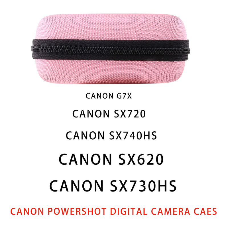 JINMEI Hard EVA Carrying Case Compatible with Canon PowerShot G7 X Digital Camera/SX720 SX620 SX730 Digital Camera. (Pink) Pink