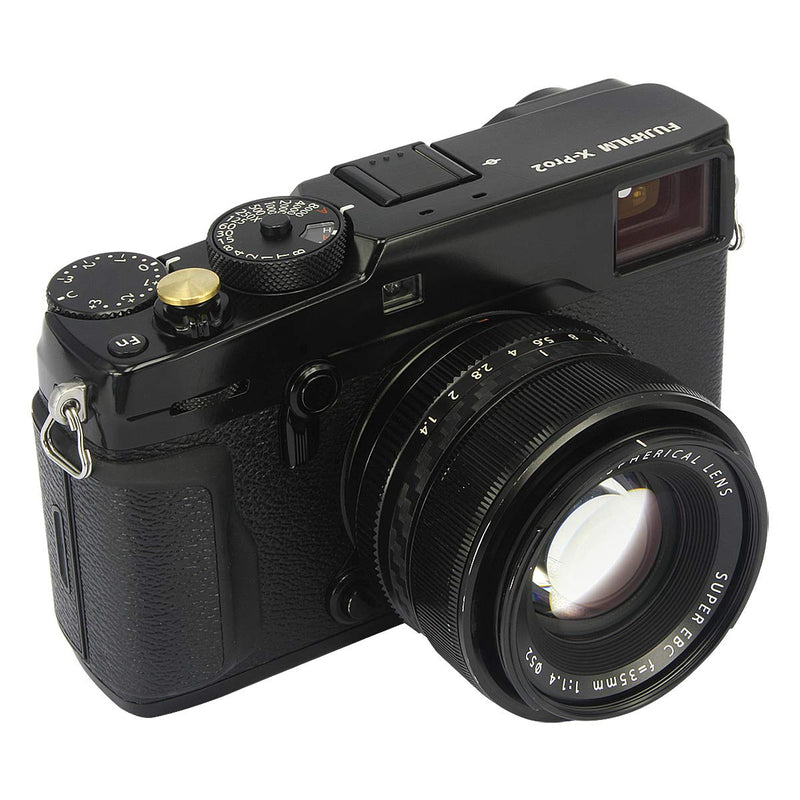 Haoge Metal Shutter Release Button for Fujifilm XE4 X-E2 X-E2S X-E3 X-T2 X-T3 X-T10 X-T20 X-Pro3 X-Pro2 X100V X100T X100S X100F and Leica M240 M8 M9 M10 M-E M-P M9-P M-A Convex Surface Golden Convex - Golden