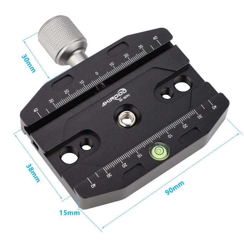 Universal 90mm Quick Release Clamp with Arca Style Plate Fits for Tripod Ballhead Universal Quick-Change seat, Tripod Quick Release Plate,monopod Head