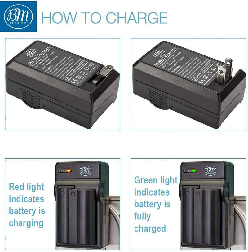 [AUSTRALIA] - BM Premium EN-EL15C High Capacity Battery and Charger for Nikon Z5, Z6, Z6 II, Z7, Z7II D780, D850, D7500, 1 V1, D500, D600, D610, D750, D800, D800E, D810, D810A, D7000, D7100, D7200 Digital Cameras 