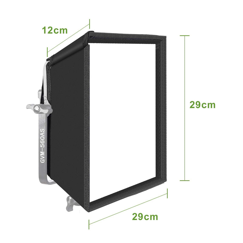 GVM Foldable Softbox Diffuser with Grid Beehive for RGB 800D/560AS/480LS Series LED Video Light, Suitable for Studio Lighting, Portrait Photography, Video Lighting, Led Panel, 1 Pack, 11"x11"