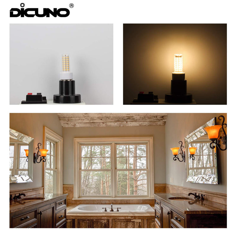 DiCUNO Dimmable E12 LED Bulb 4W (40W Halogen Equivalent), 430LM Warm White 3000K Ceramic 120V Candelabra Base Light Bulb for Ceiling Fan, Chandelier, Home Lighting (6-Pack)
