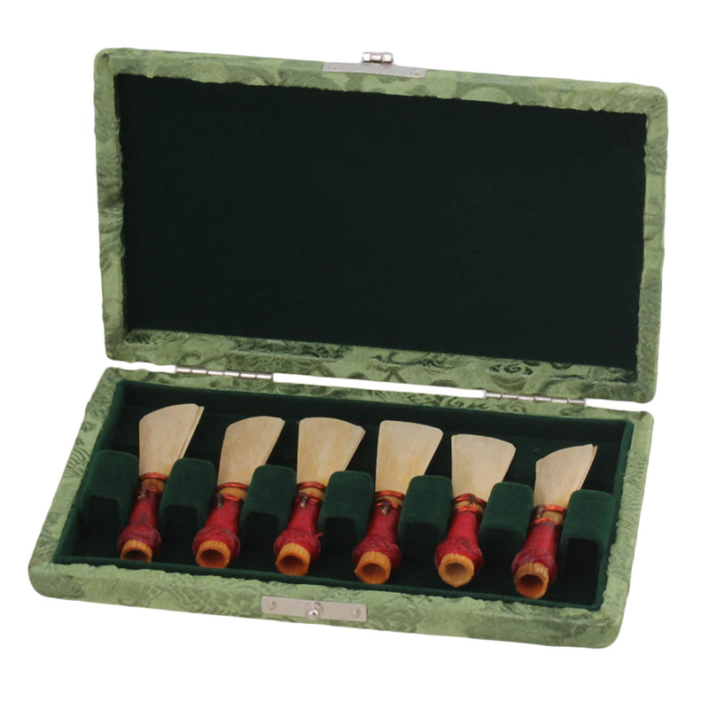lovermusic lovermusic Silk Wood Bassoon Reed Box Replacement for 6 Reeds Protect Against Moisture Green