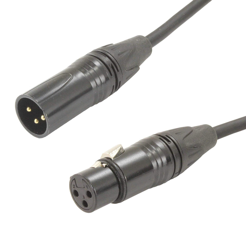 [AUSTRALIA] - 5 PACK: MCSPROAUDIO Male to Female XLR Cable with black connectors 3 FT Foot Feet Straight-M to Straight-F 