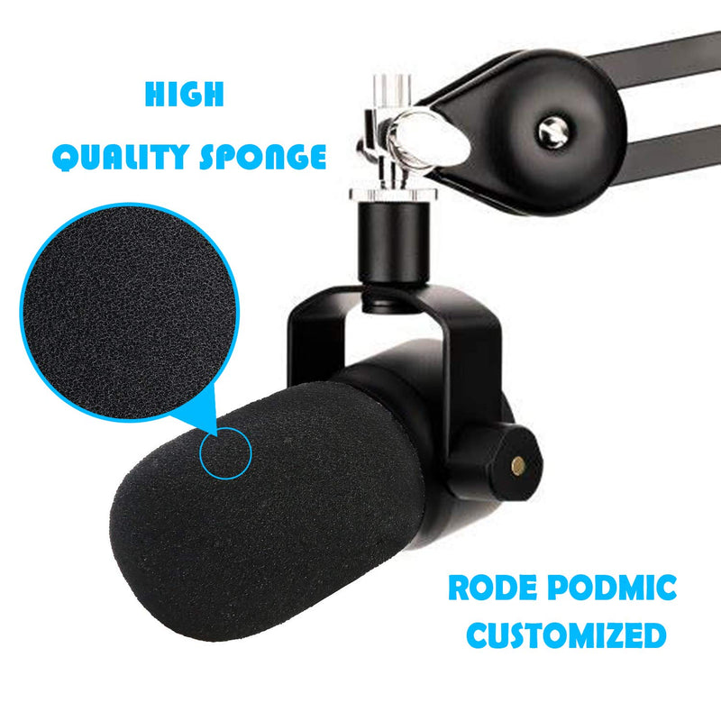 PodMic Pop Filter - Mic Windscreen Foam Wind Cover for Rode PodMic Podcasting Microphone to Blocks Out Plosives