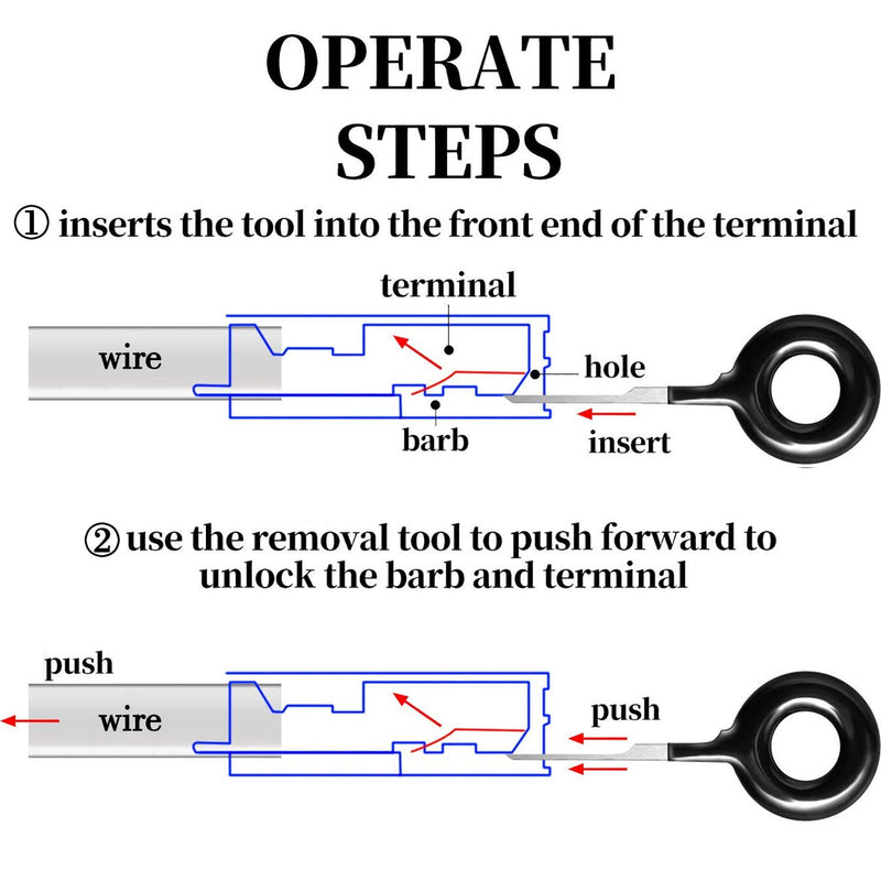 Vignee 60pcs Terminal Removal Tool kit,Pins Terminals Puller Repair Removal Tools for Car Pin Extractor Electrical Wiring Crimp Connectors,Key Extractor Connector Depinning Tool Set