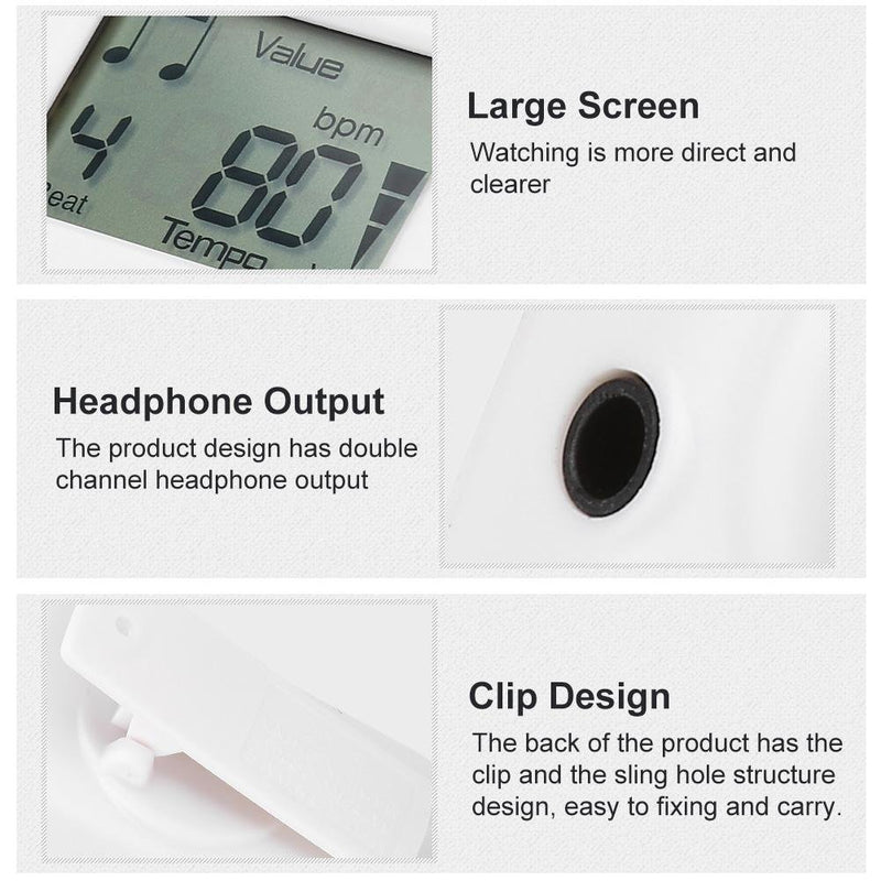 Mini Digital Metronome for Guitar LCD Digital Beat Tap M50 Tempo Metronome Clip Musical Instruments Black, White, Blue, Yellow, Red Pink