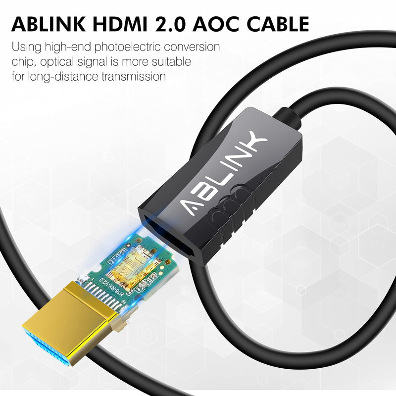 HDMI Cable 25ft,4K Fiber Optic hdmi 2.0 Cable 4K60Hz 18Gbps Supports HDR10 ARC HDCP2.2, Compatible with PS4 Xbox Laptop Apple TV Switch Roku Projector, in Wall CL3 Rated.