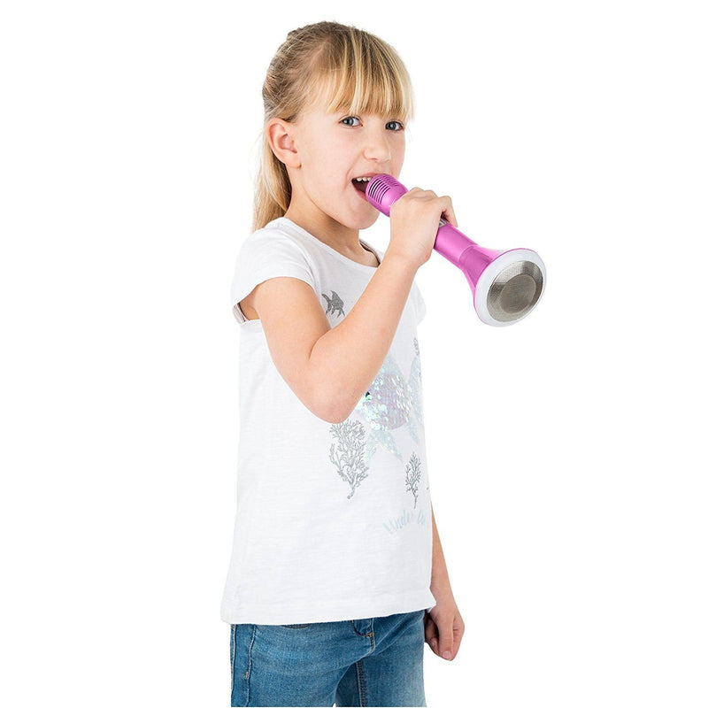 Mi-Mic TY5899PK Kids Karaoke Microphone Speaker with Wireless Bluetooth and LED Lights, Pink