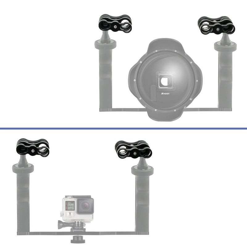 D&F 1'' inch Aluminum Standard Ball Mount Clamp for Underwater Light Arm System