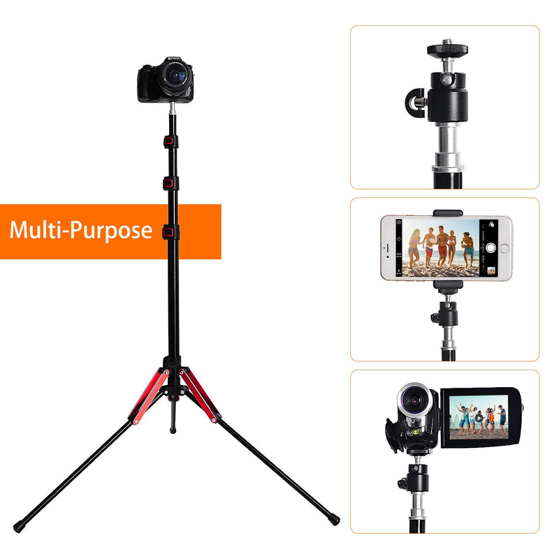 FOSOTO Photography 75" Light Stand Super Lightweight Aluminum Alloy Tripod Light Stand Reverse Legs for Ring Lights Relfectors Softboxes Umbrellas Backgrounds Video Studio with Carry Bag