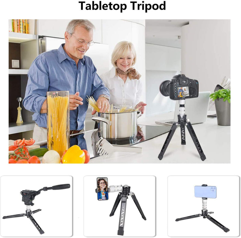 Tabletop Mini Tripod, Cayer SV5 Alumunium Portable Desktop Tripod Stand with 3/8"-16 Mounting Screw for Cayer Monopods, DSLR Camera, Video Camcorder, Mobile Phone and Action Cameras