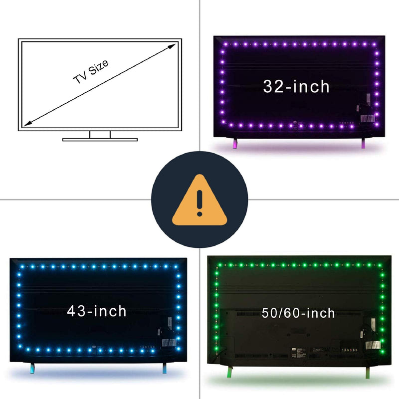 [AUSTRALIA] - TV Led Strip Lights 6.56ft Sync to Music, Maxcio Color Changing USB TV Led Backlight with Remote 5050 RGB 16 Colors IP65 Waterproof Rope Lights for 40-60 in TV, Computer 