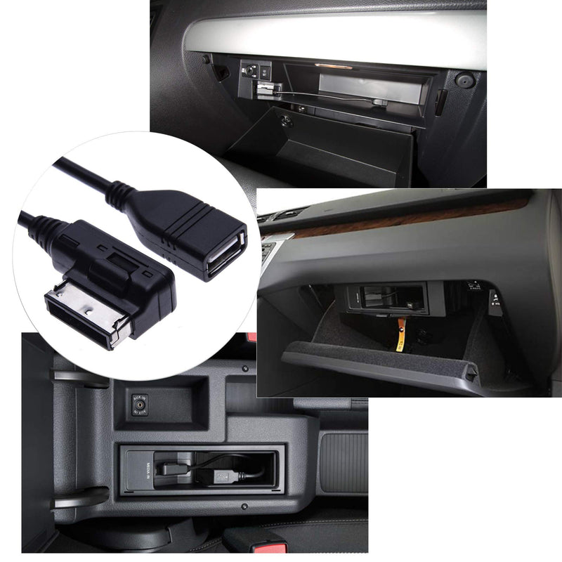 [AUSTRALIA] - HQRP MDI MMI/USB Cable Adapter fits VW Volkswagen Golf MK6 / GTI MK6 / Jetta Sportwagen MK6 2010 2011 2012 2013 2014, Media Interface Adapter 
