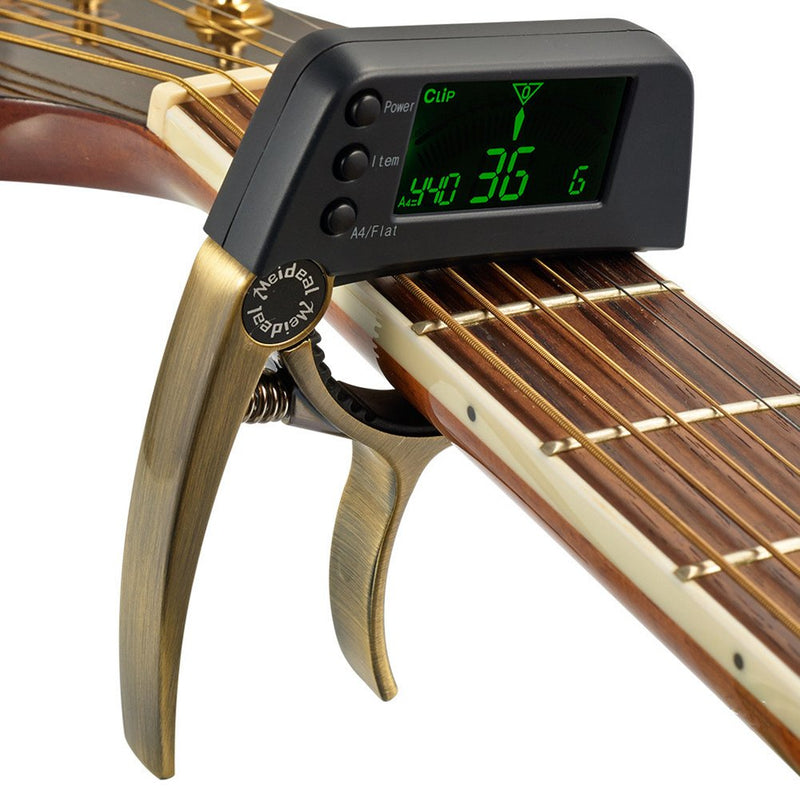 ROSENICE Digital Guitar Tuner and Capo 2 in 1 for Guitar Bass Ukulele Banjo Violin Mandolin Chromatic