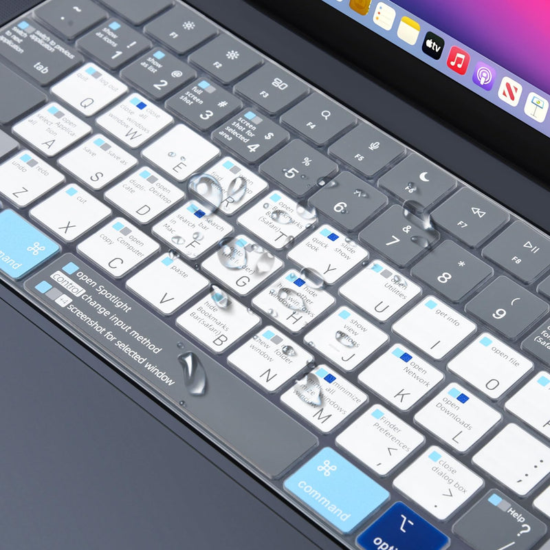 MacBook Shortcuts Keyboard Cover for 2023 MacBook Air 15.3 Inch M2 Chip A2941, MacBook Air 13.6" M2 Chip A2681 Keyboard Cover Protector Skin, MacBook Air 15.3" 13.6" M2 A2941 A2681 Accessories, Gray 2023 MacBook Air 15.3" M2 A2941 Gray&Blue