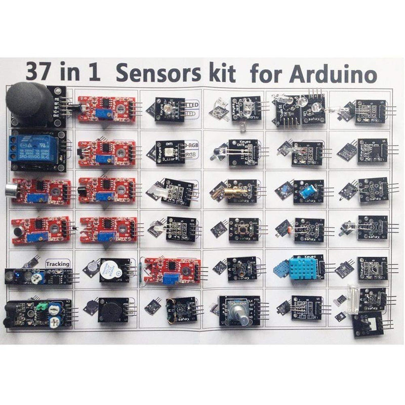 Comidox 37/Set Sensor Assortment Kit 37 in 1 Sensor Module Starter Kit for Arduino MCU Educ(Infrared/Temperature/Avoid Obstacle/Buzzer Sensor etc)
