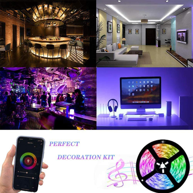 [AUSTRALIA] - LED Waterproof Strip Lights LED Strips with Alexa Smart Phone APP Controlled and IR Remote Multiple Controlled WiFi Led Strip Color Changing for Party, Bedroom, Kitchen Home Decoration (6.56FT) Rgb (Red, Green, Blue) 6.56FT 