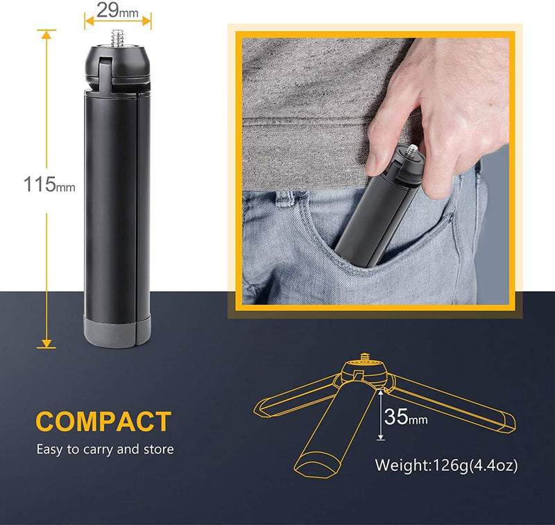 [AUSTRALIA] - Cekay Mini Tabletop Tripod, Desktop Stand Compact Tripod for Smooth 4, Gimbal Stabilizer, Camera, Projector and Monopod, All Metal 