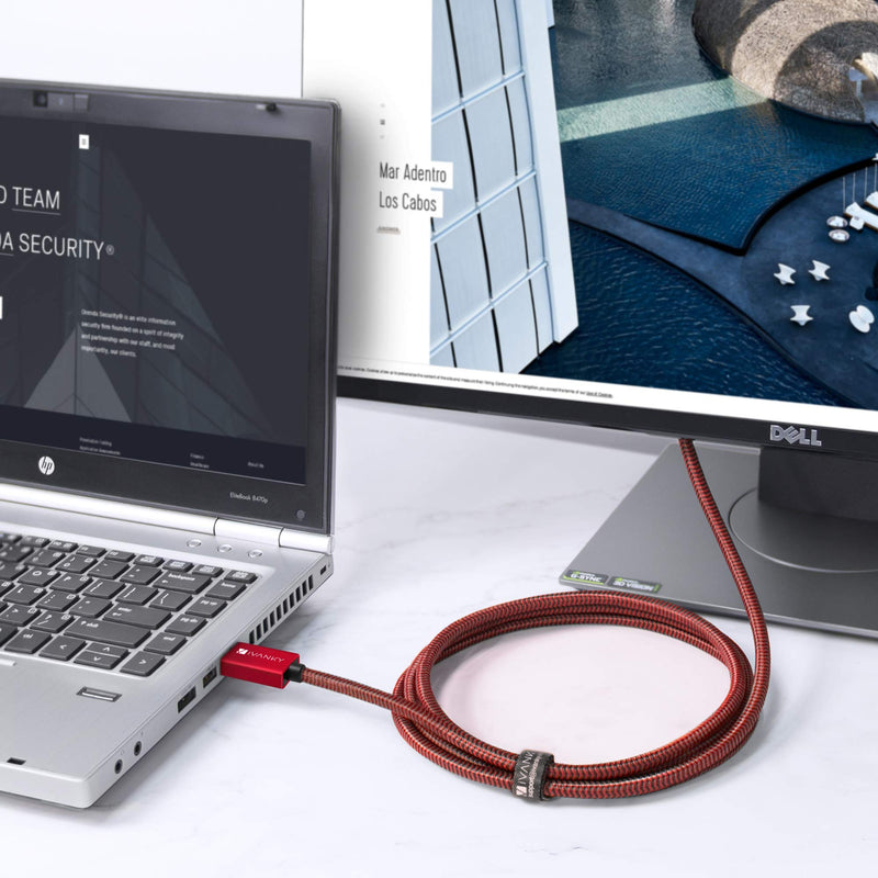 DisplayPort Cable 10ft/Red, iVANKY DP Cable, [4K@60Hz, 2K@165Hz, 2K@144Hz], Nylon Braided High Speed DisplayPort 1.2 Cable, Compatible with PC, Laptop, TV 10 Feet Red