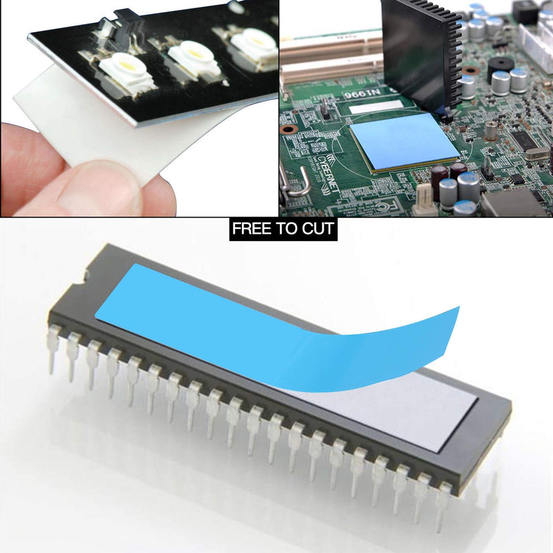 Thermal Adhesive Tape, 25m x 15mm x 0.20mm Double Side Thermal Tapes Cooling Pad Apply to Heatsink, LED, IGBT, IC Chip, Computer CPU,GPU, Modules, MOS Tube, SSD Drives