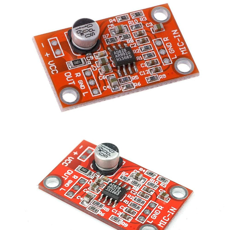 [AUSTRALIA] - Acxico 1Pcs AD828 Stereo Dynamic Microphone Preamplifier Board Pickup Module DC 3.8V-15V MIC Preamp Module 