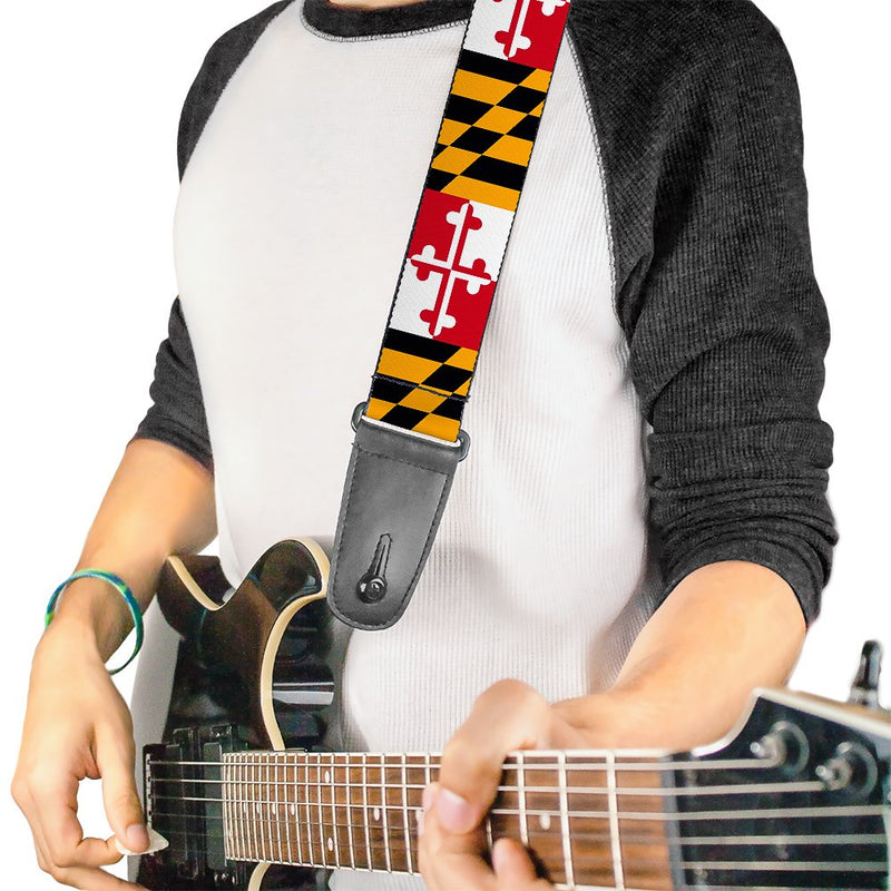 Guitar Strap Maryland Flags 2 Inches Wide