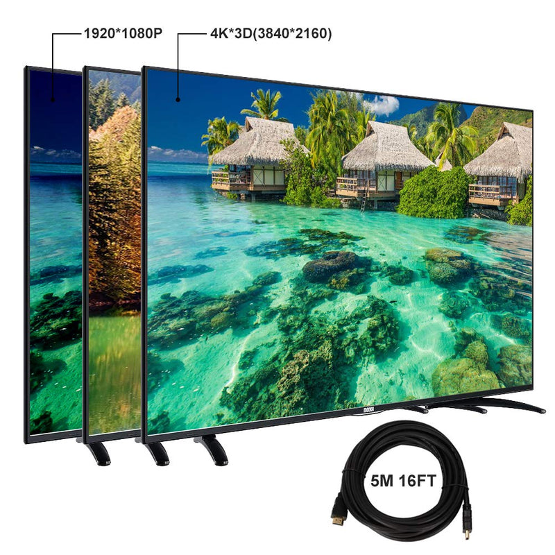 4K HDMI to HDMI 16.5FT Cable High Speed for Computer TV Video Cables Supports 4K@60HZ, 1080p FullHD, UHD, Ultra HD, 3D, High Speed with Ethernet for UD22 UD12 TV4BOX TV9BOX, M04 (5M)