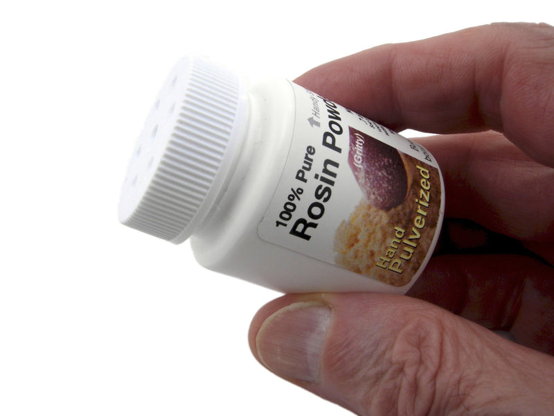 Hand-pulverized 100% Pure Rosin Powder, sifter cap, Net Wt: .7 oz (20 g), Vol: 1 oz