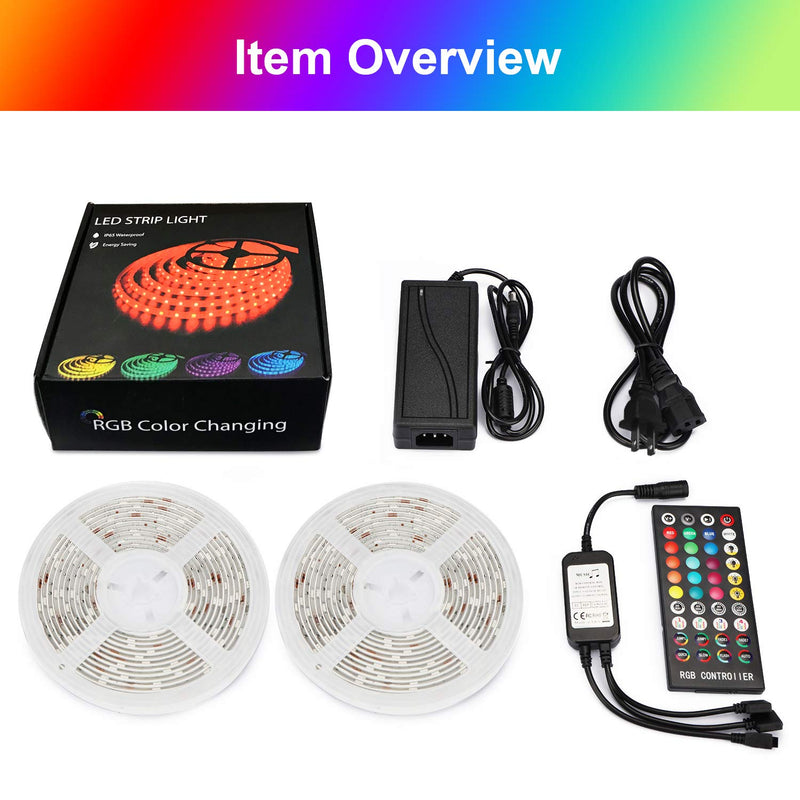 [AUSTRALIA] - Led Strip Lights Sync to Music, Tasmor 32.8ft 5050 RGB Light Color Changing with Music IP65 Waterproof LED Rope Light with Controller for Home, Room, Bar, Party 