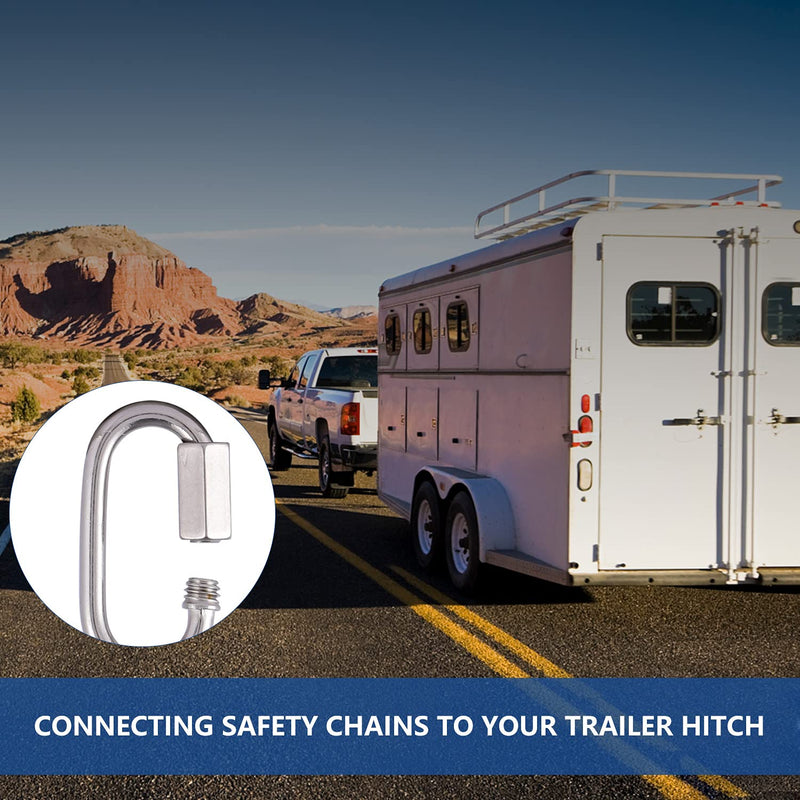 Heavy-Duty Chain Hooks Quick Links - 304 Stainless Steel Locking Carabiner Anti-Rust Chain Connector Quick Link for Towing,Swing,Shade Sail,Bird Toys,Capacity 648lb(M6 6pack) M6