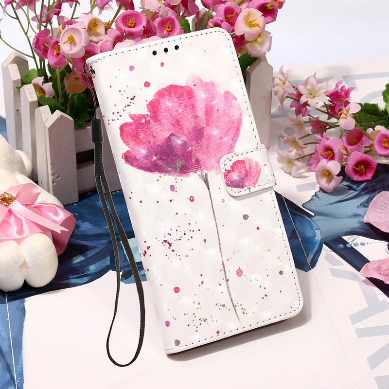 Samsung Galaxy A42 5G Case 3D Shockproof PU Leather Flip Wallet Phone Cases Book Folio Magnetic Protective Cover TPU Bumper with Stand Card Slots for Samsung Galaxy A42 5G - Lotus