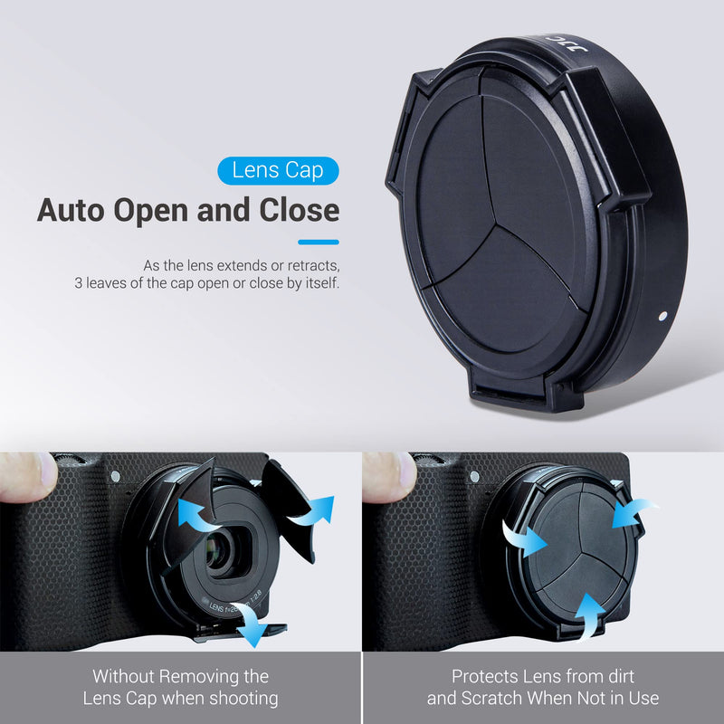 JJC Auto Open and Close Lens Cap Cover for Ricoh GR IIIx GRIIIx GR3x Camera, Dustproof and Anti-Scratch Lens Protector No Need to Remove