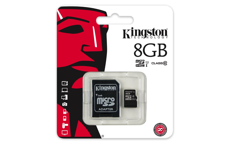 Kingston Digital 8GB Micro SDHC UHS-I Class 10 Industrial Temp Card with SD Adapter (SDCIT/8GB) microSDHC with SD Adapter