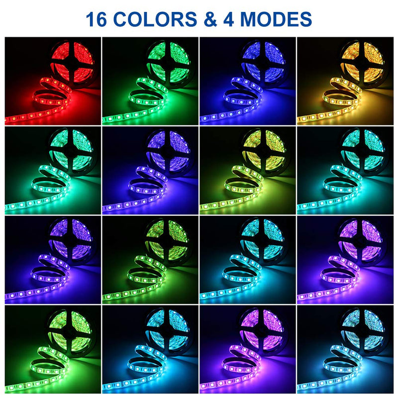 [AUSTRALIA] - 3M 10FT RGB LED Strip Lights, IP65 Waterproof Colored USB TV Backlight with Remote, 16 Color Changing 180 5050 LEDs Bias Lighting for HDTV, Multfor TV PC Background Lighting, No Adapter Included 