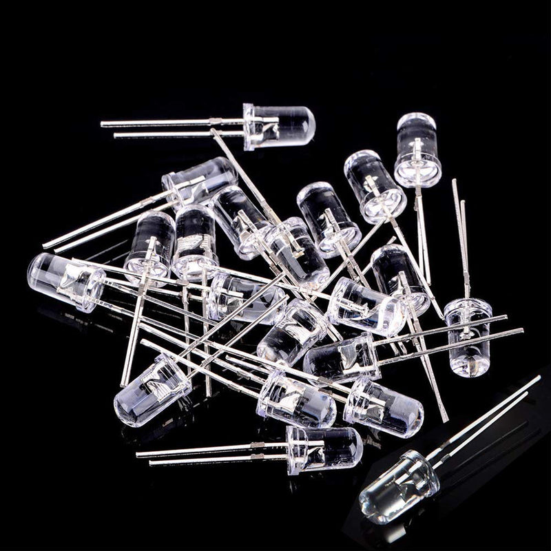 Bestgle 750pcs 3mm Clear LED Lights Emitting Diodes Diffused 2pin Round LED Lamp Diodes Assortment Kit with Storage Case for Arduino - White Yellow Red Green Blue, 5 Colors