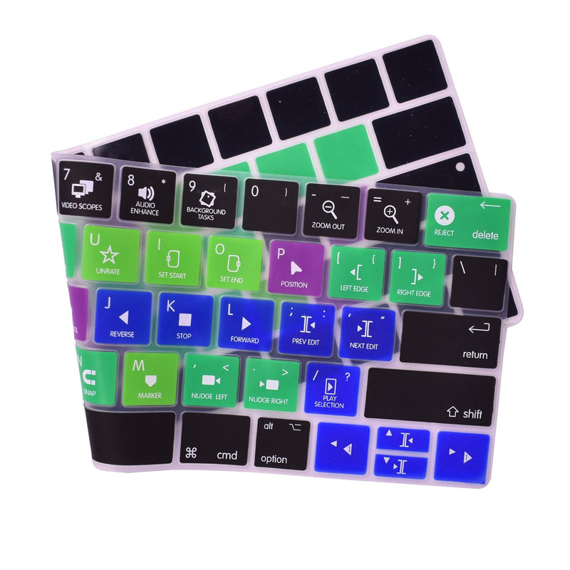 for Apple Final Cut Pro X Shortcuts Hotkey Function Tips Silicone Keyboard Cover Skin for MacBook Pro Touch Bar 13 15 Inch (A1989/A1706,A1990/A1707) 2016 20170 2018 2019 Year Macbook Pro [2015 2016 2018 2019 ]