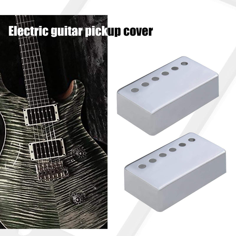 2Pcs Guitar Humbucker Neck & Bridge Guitar Pickup Covers Silver 50mm 52mm Pole Spacing 6 Holes Design For Electric Guitars Parts