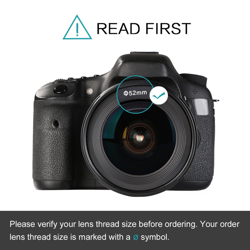 ND Filter 52MM, K&F Concept Professional 52MM Fader Variable Neutral Density Adjustable ND Filter ND2 to ND400 for Nikon D5300 D5200 D5100 D3300 D3200 D3100 DSLR Cameras + Lens Cleaning Cloth