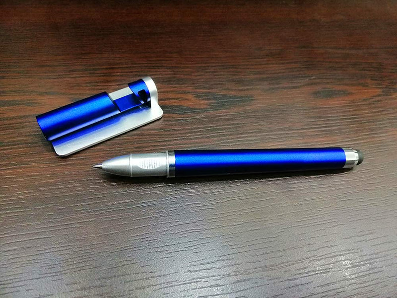 Special 3 in 1 Ballpoint Pen Blue Ink, Capacitive Stylus for Touch Screen, Phone Stand for All Smartphones.